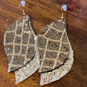 Glitter leather earrings!